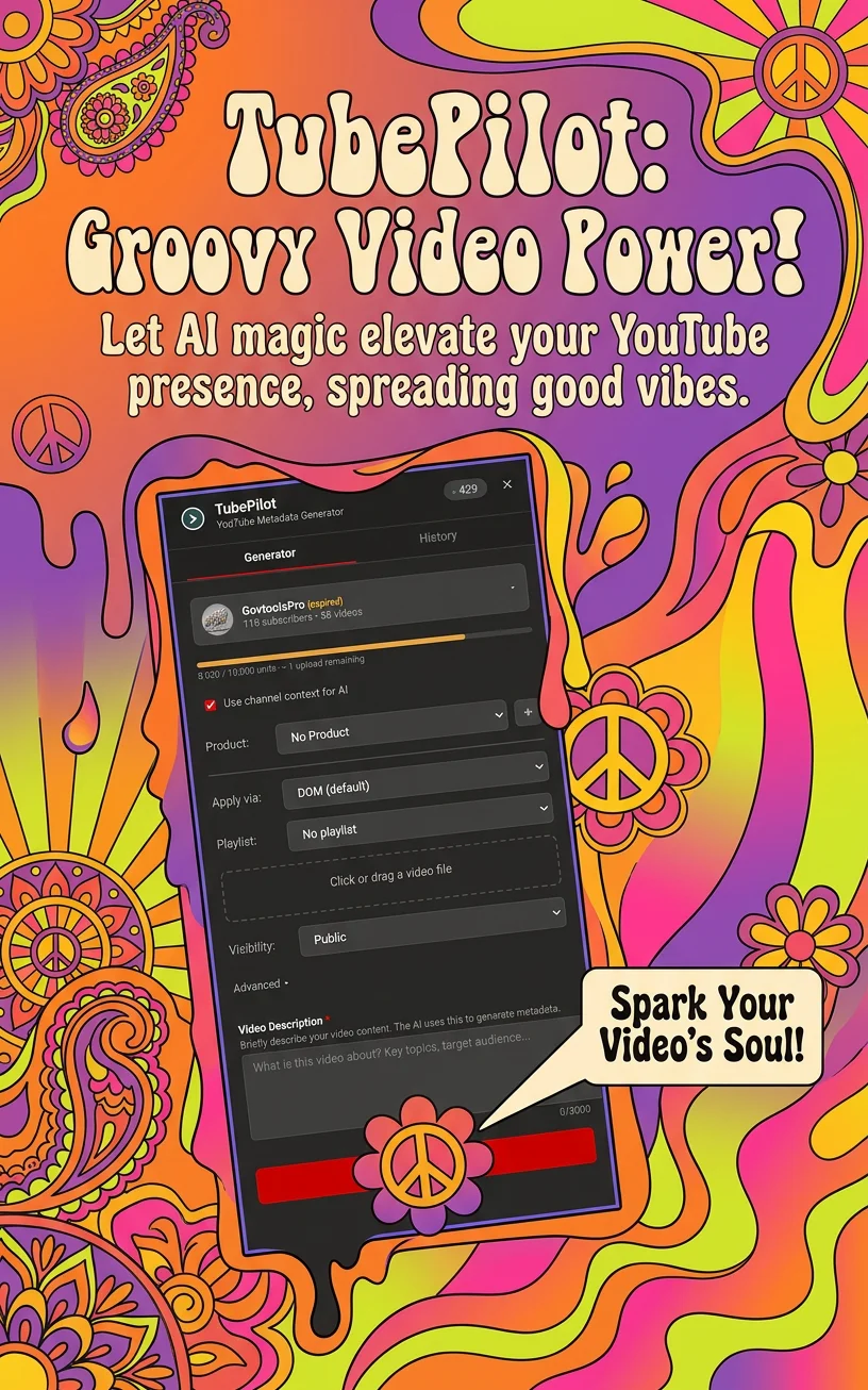 Psychedelic 60s template preview