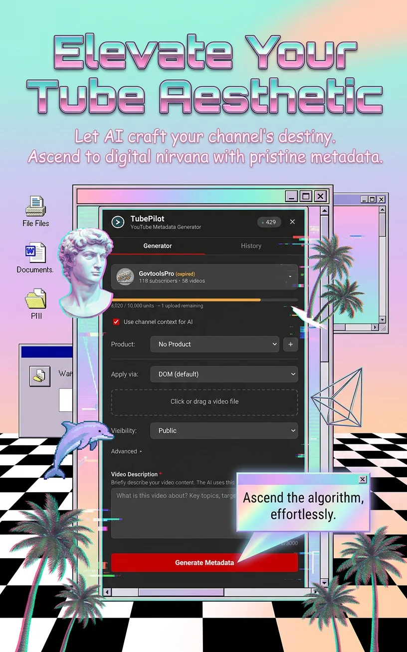 Vaporwave template preview
